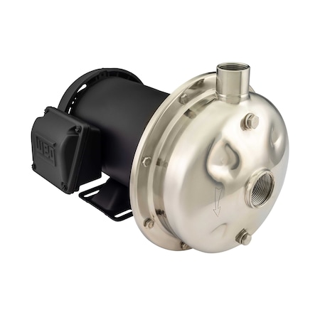 American Stainless Pumps Stainless Steel Pump, Carbon/Silicon Carbide/Viton Seal, 2 HP, TEFC Motor, BEP = 45 gpm D3621042T3F